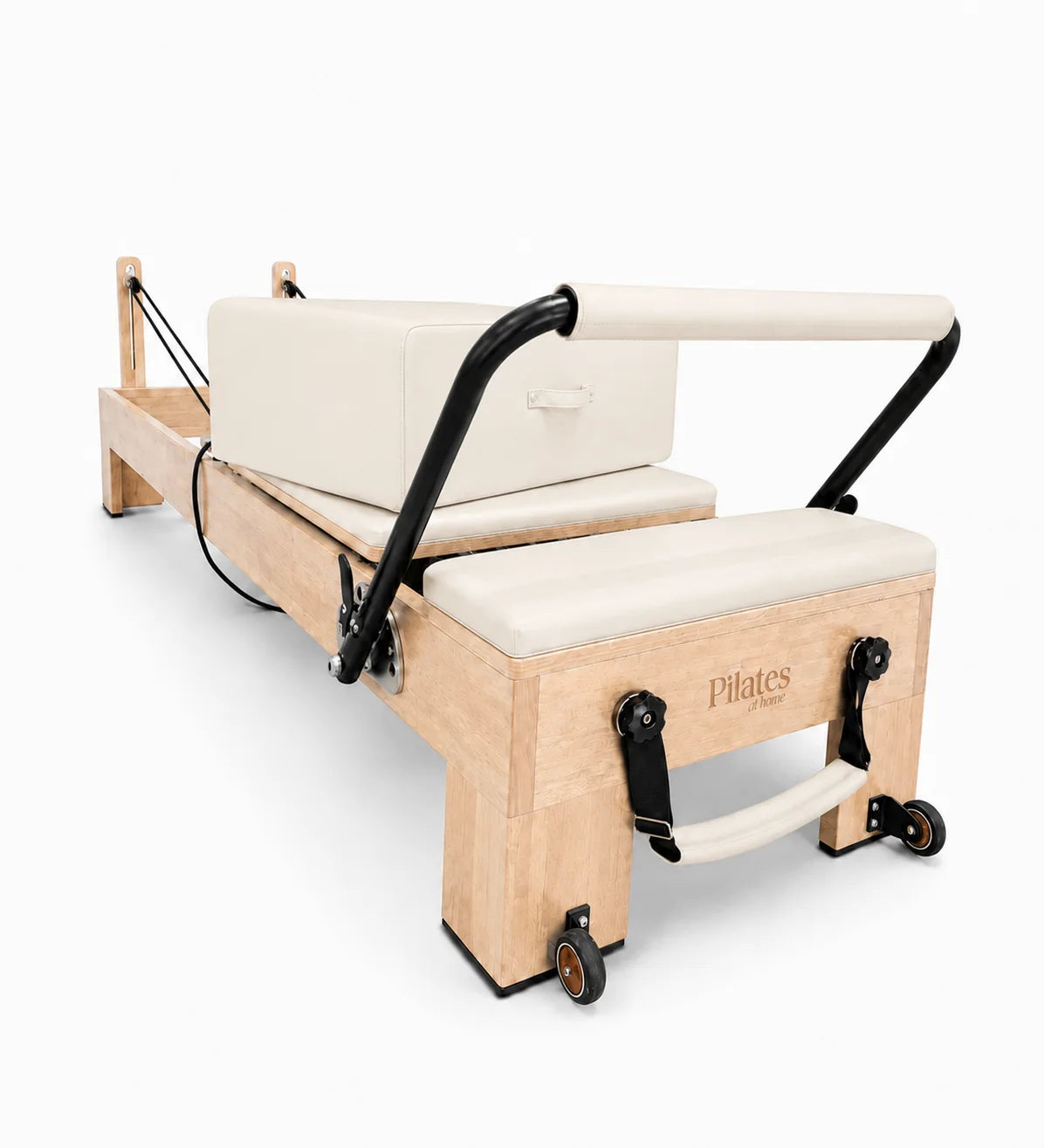 Reformer Pilates Classique studio Blanc Dos - Détail Structure - Pilates At Home