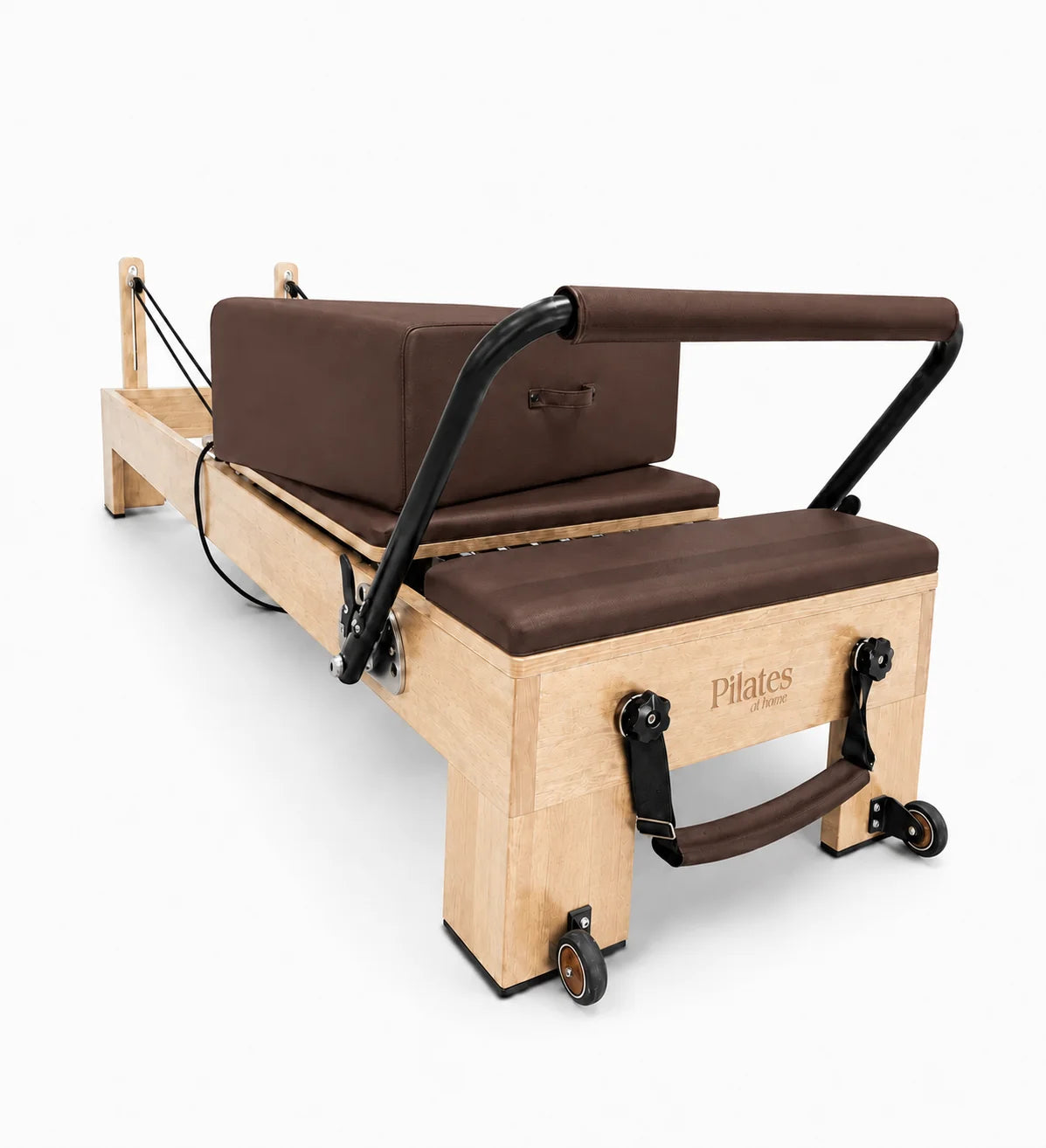 Reformer Pilates Classique studio Marron Dos - Détail Structure - Pilates At Home