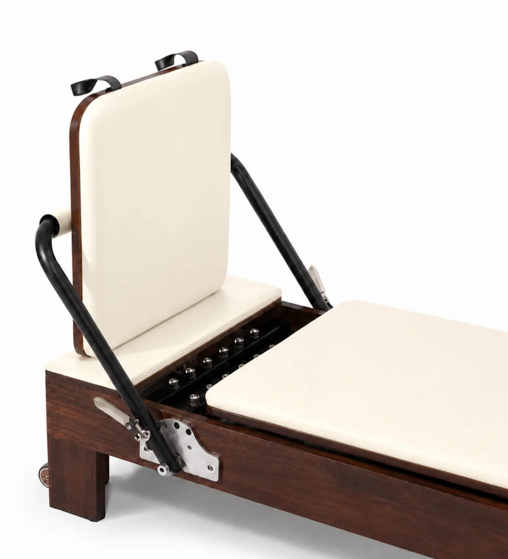 Reformer Pilates Signature Beige Footbar - Détail Barre de Pied Premium - Pilates At Home