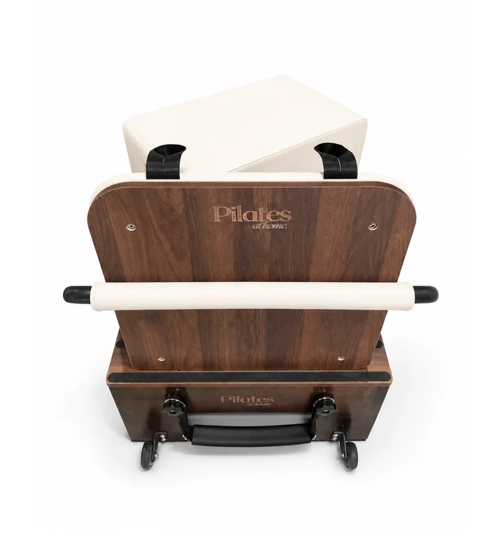 Reformer Pilates Signature Beige Vue Arrière - Machine Pilates Premium Maison - Pilates At Home