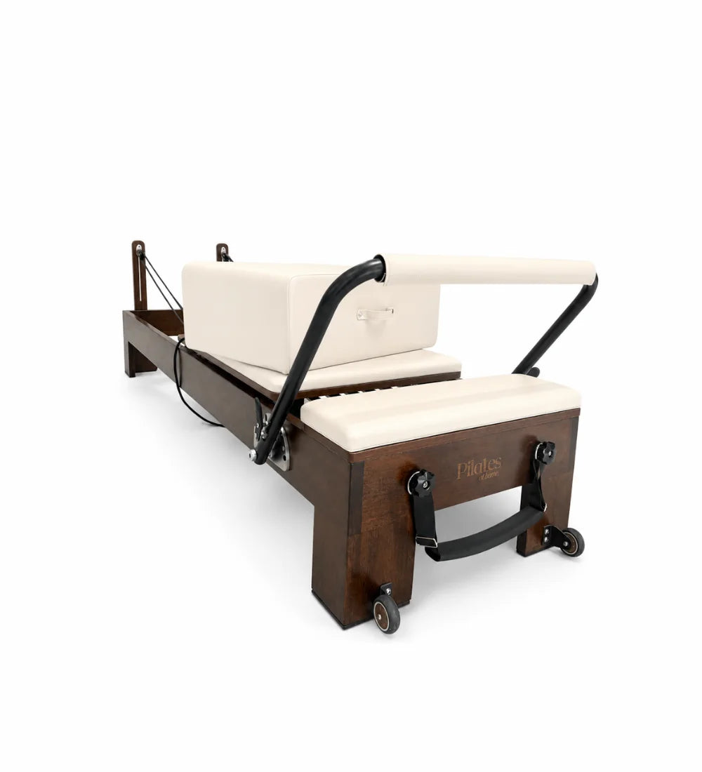 Reformer Pilates Signature Beige Dos - Détail Structure Premium - Pilates At Home