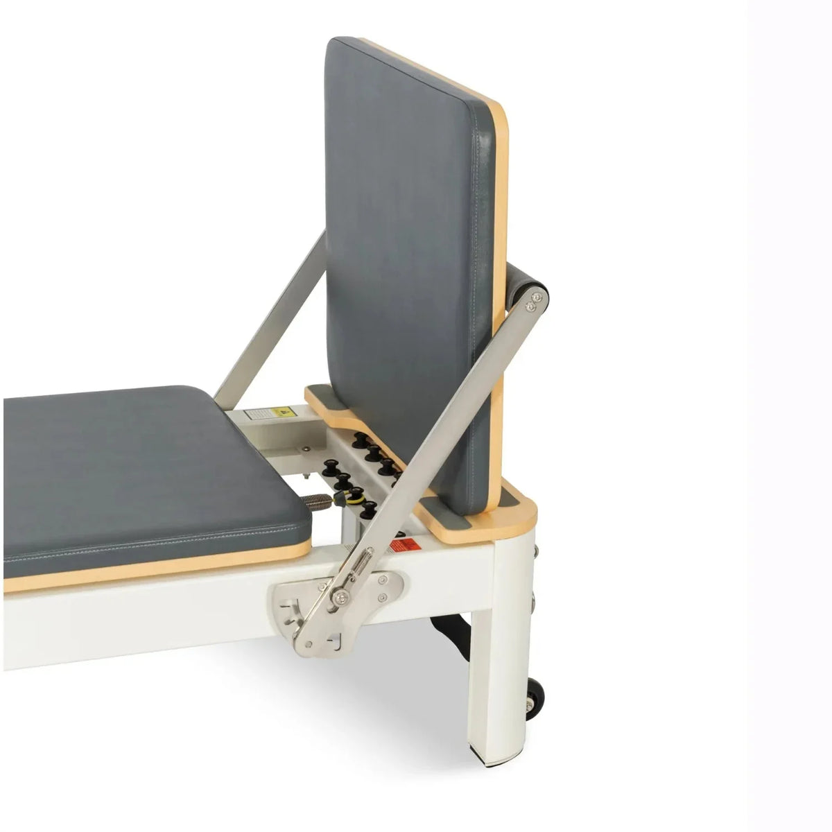 Détail repose-pieds ajustable en aluminium du Reformer Pilates Studio Signature - Pilates At Home